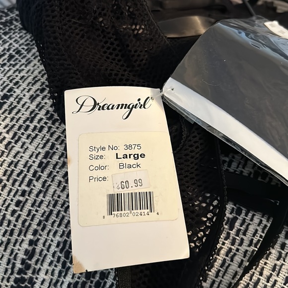 DREAMGIRL complete black sexy lingerie size large - Picture 3 of 9